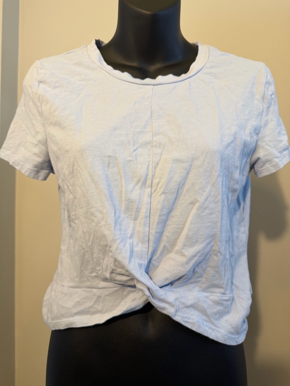 Derek Heart Baby Baby Blue Light Blue Knot-Front Short Sleeve Top Baby Tee